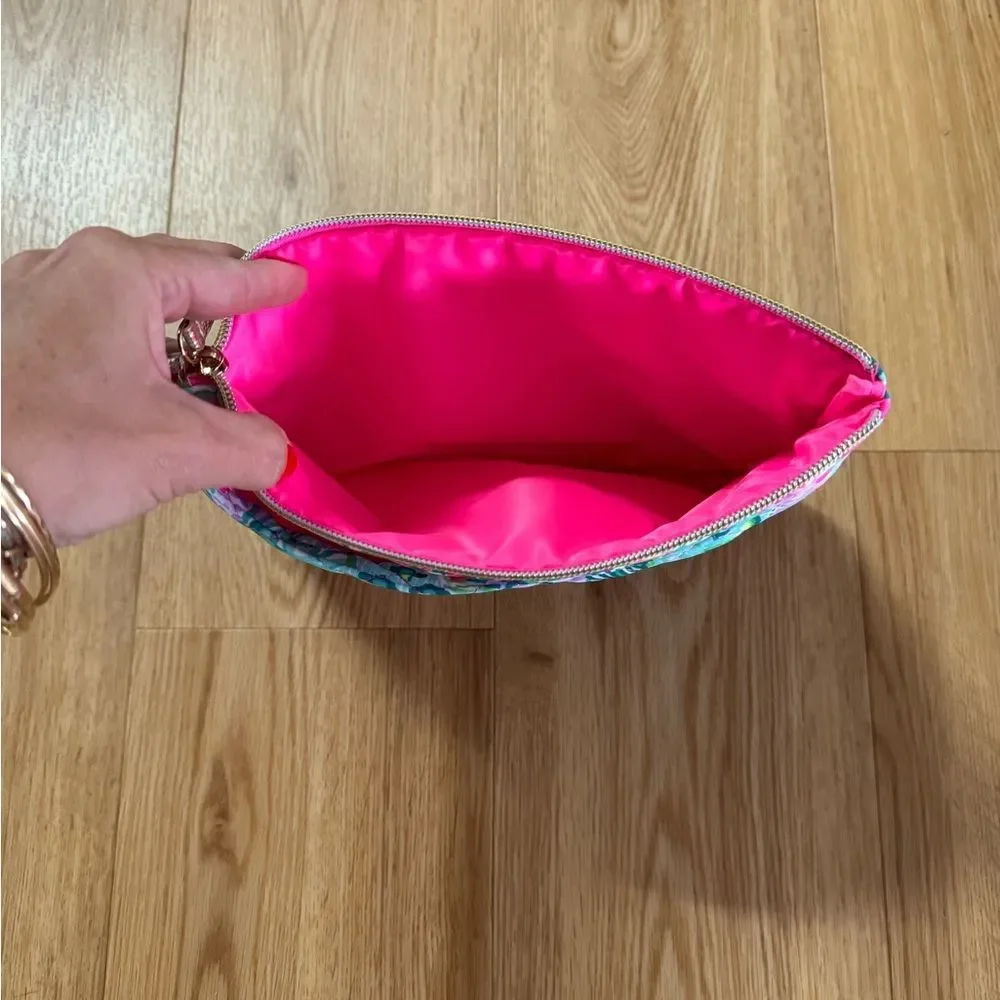 Lilly Pulitzer Quilted Pouch in Banana Split Print GWP Bag Makeup Cosmetics
